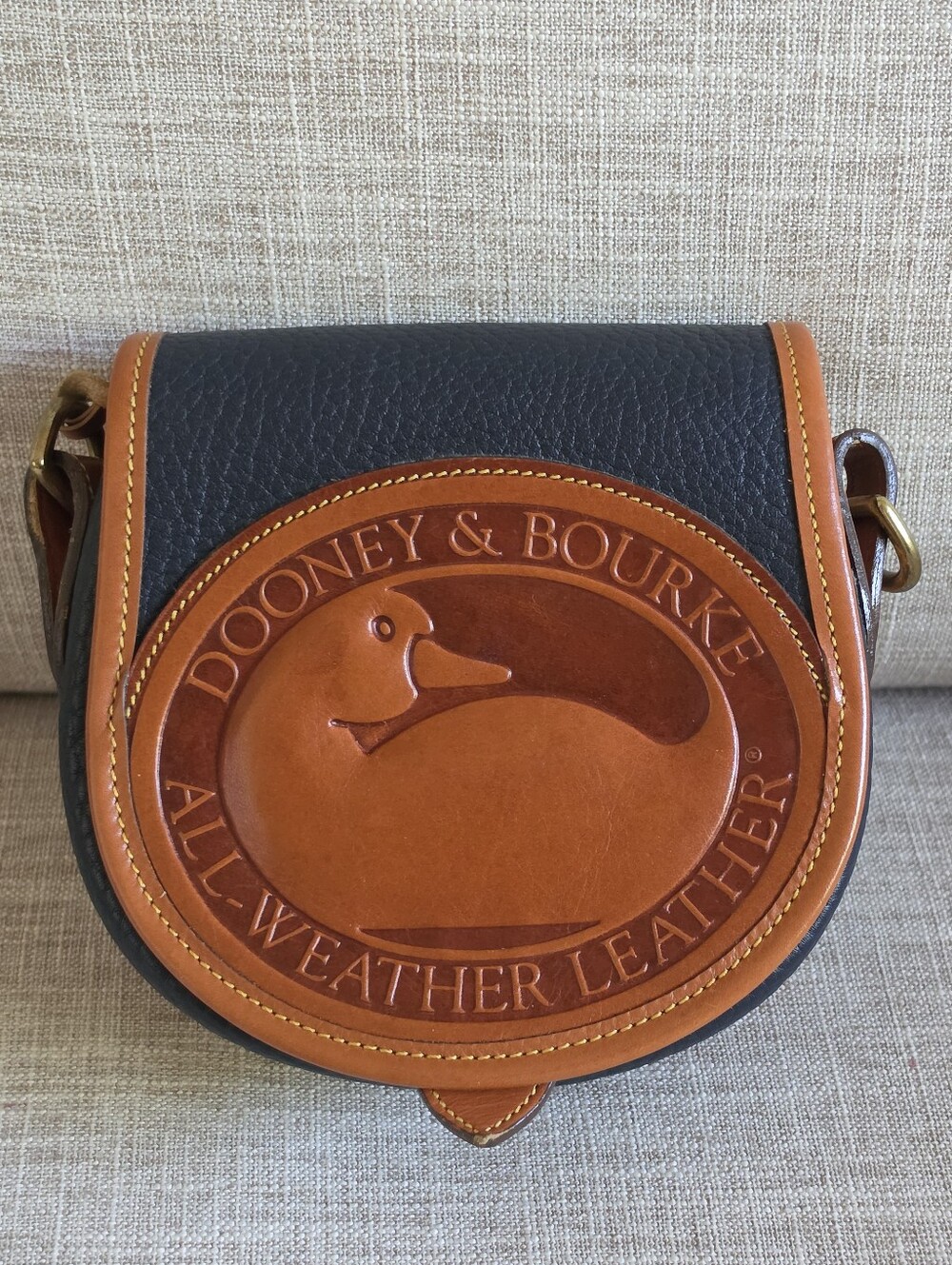 Dooney & Bourke Vintage AWL All Weather Leather Duck Bag, Navy, Crossbody